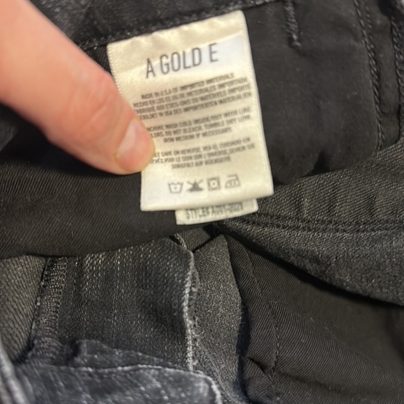 Agolde Jeans Chloe Low Rise Slim Liverpool Black Denim Distressed Size 29 - Picture 5 of 10